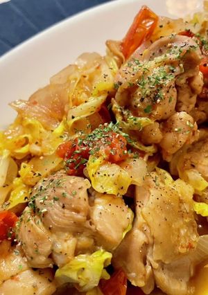 鶏肉と春野菜のソース炒め-レシピのメイン写真