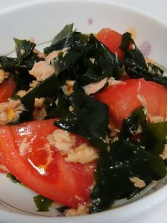 簡単!トマトわかめツナの酢の物♪-レシピのメイン写真