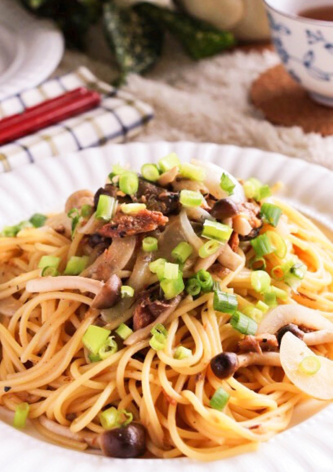 いわしの蒲焼缶で作る♪和風味噌パスタ-レシピのメイン写真