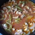 無水鍋で鶏肉のトマトスープ煮