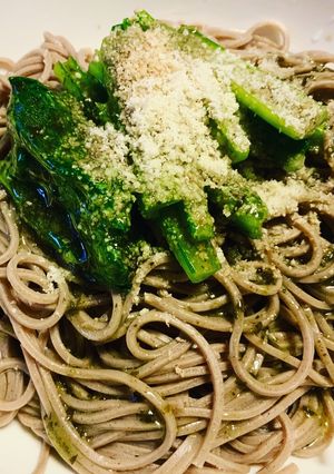 小松菜と胡麻のバジルソース蕎麦-レシピのメイン写真