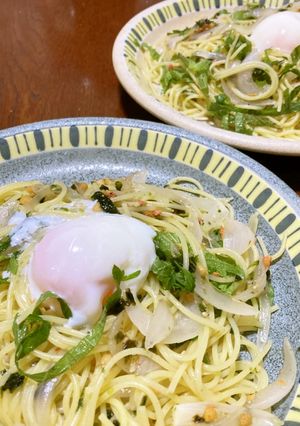 鮭茶漬けの素で、爽やかパスタ-レシピのメイン写真