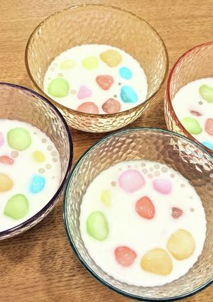 ココナッツミルクとレインボー白玉-レシピのメイン写真