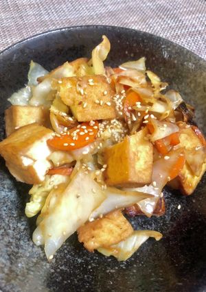 厚揚げとキャベツの味噌炒め-レシピのメイン写真