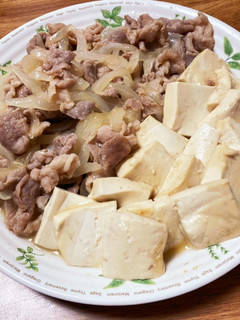 ✩.*˚豚の小間切れ肉で肉豆腐風炒め煮-レシピのメイン写真