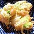 グリーンピースとエビと玉ねぎのかき揚げ