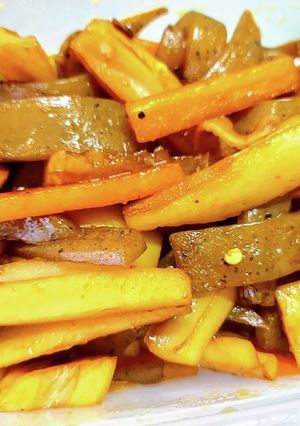 食感を楽しも　縦割りれんこんのきんぴら-レシピのメイン写真