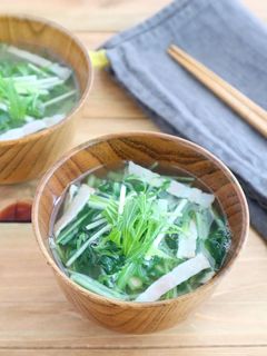 具だくさん♪水菜とベーコンのコク旨みそ汁-レシピのメイン写真