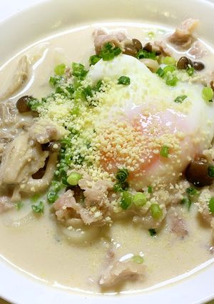豚肉としめじの豆乳味噌うどん-レシピのメイン写真