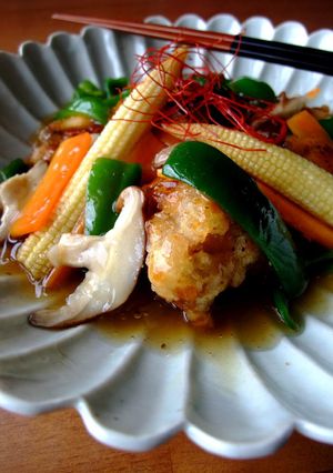 野菜たっぷり鶏の唐揚げ甘酢あんかけ-レシピのメイン写真