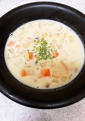 簡単野菜はレンジで！クラムチャウダー-レシピのメイン写真