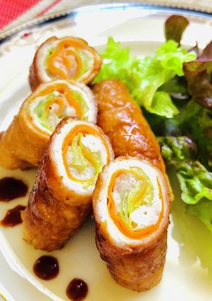キャベツと人参のくるくる肉巻き-レシピのメイン写真
