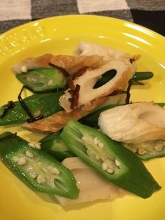 簡単 おくらと竹輪の塩昆布和え-レシピのメイン写真