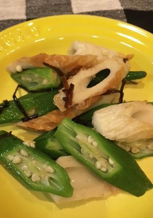 簡単 おくらと竹輪の塩昆布和え-レシピのメイン写真