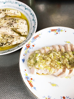 低温調理器で鶏ササミコンフィ&蒸し鶏-レシピのメイン写真