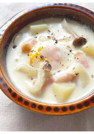 朝食に♪カルボナーラ風スープ-レシピのメイン写真