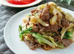 材料2つ☆豚こまキャベツオイスター炒め。-レシピのメイン写真