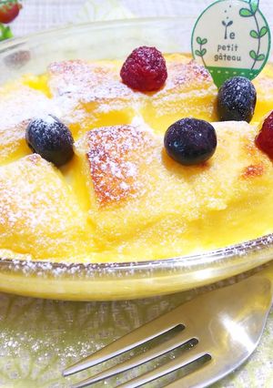 チーズ蒸しパン(ケーキ)のパンプディング-レシピのメイン写真