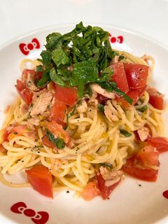 トマトとツナと大葉の冷製パスタ-レシピのメイン写真