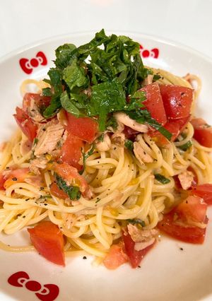 トマトとツナと大葉の冷製パスタ-レシピのメイン写真