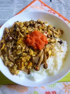 釜揚げしらす&しめじ炒り卵のカフェ丼-レシピのメイン写真