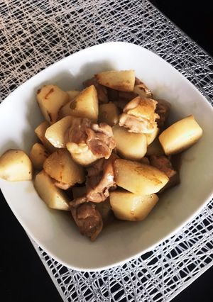鶏肉と長芋のわさび麺つゆ炒め-レシピのメイン写真