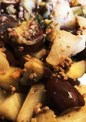 レンジ時短♫大根となすの肉味噌炒め-レシピのメイン写真