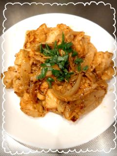 15分で♪鶏ささみと玉ねぎのマヨ醤油炒め-レシピのメイン写真