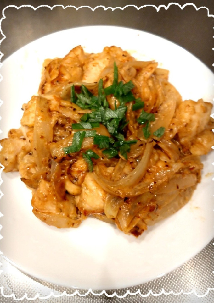 15分で♪鶏ささみと玉ねぎのマヨ醤油炒め-レシピのメイン写真