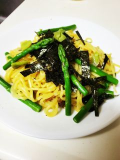 ワカメスープでなめ茸パスタ-レシピのメイン写真