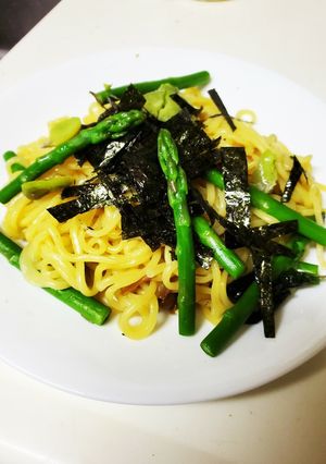 ワカメスープでなめ茸パスタ-レシピのメイン写真