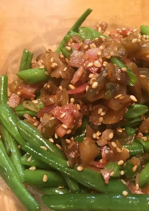 いんげんの搾菜ベーコン炒め-レシピのメイン写真