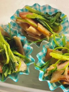 【お弁当】水菜とベーコンのコンソメ炒め-レシピのメイン写真