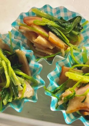 【お弁当】水菜とベーコンのコンソメ炒め-レシピのメイン写真