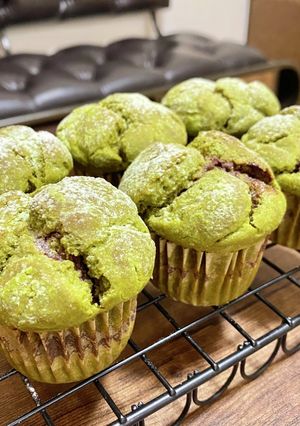 米粉の抹茶マフィン／チョコクリーム入り-レシピのメイン写真