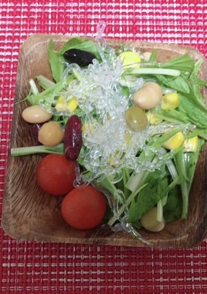 海藻麺、大豆、コーンのヘルシーサラダ-レシピのメイン写真