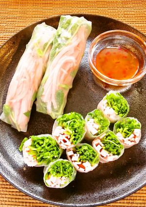 ☺簡単♪ハムと豆苗の節約生春巻き☺-レシピのメイン写真