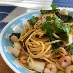 รูปของ 簡単！シーフード無限パスタ