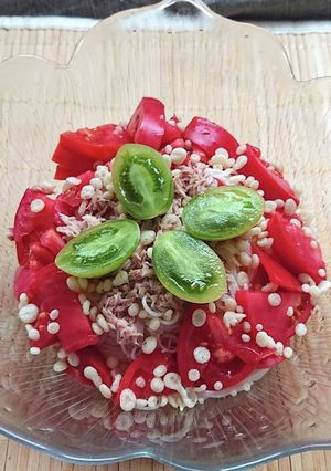 めんつゆでトマトとツナと天かすそうめん-レシピのメイン写真