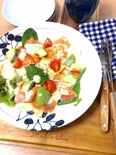 アボカドスモークサーモンカルパッチョ前菜-レシピのメイン写真
