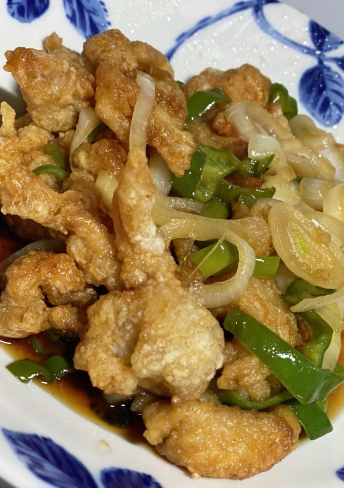 鶏皮のぱりぱり甘酢炒め (酢豚風)記録用-レシピのメイン写真