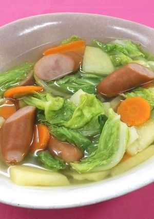 春野菜とウインナーのスープ煮-レシピのメイン写真