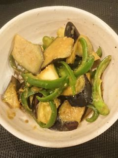 なすとピーマンのカレー味噌炒め-レシピのメイン写真