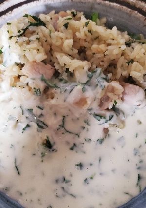 菜っ葉のクリームソースかけごはん-レシピのメイン写真