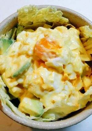 豆板醤マヨで和える卵アボカドの白菜サラダ-レシピのメイン写真