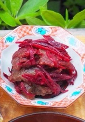 美容効果満点！超簡単！ビーツのお肉炒め-レシピのメイン写真