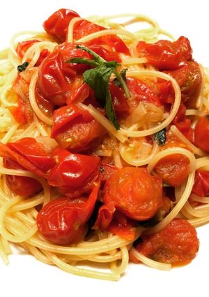 爽やかな酸味と甘み♪ミニトマトのパスタ-レシピのメイン写真