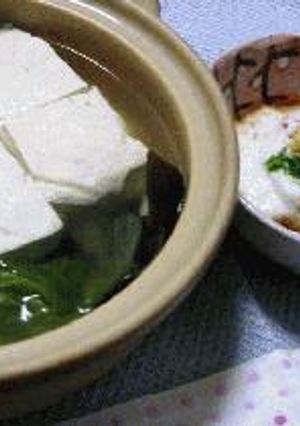 レタス入り湯豆腐、とろろダレ-レシピのメイン写真