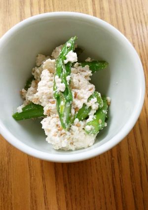 保育園給食★アスパラの白和え-レシピのメイン写真
