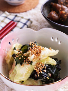 キャベツとツナのやみつきわかめサラダ-レシピのメイン写真